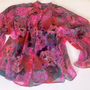 Johnny Was Ruffle Sleeve Top